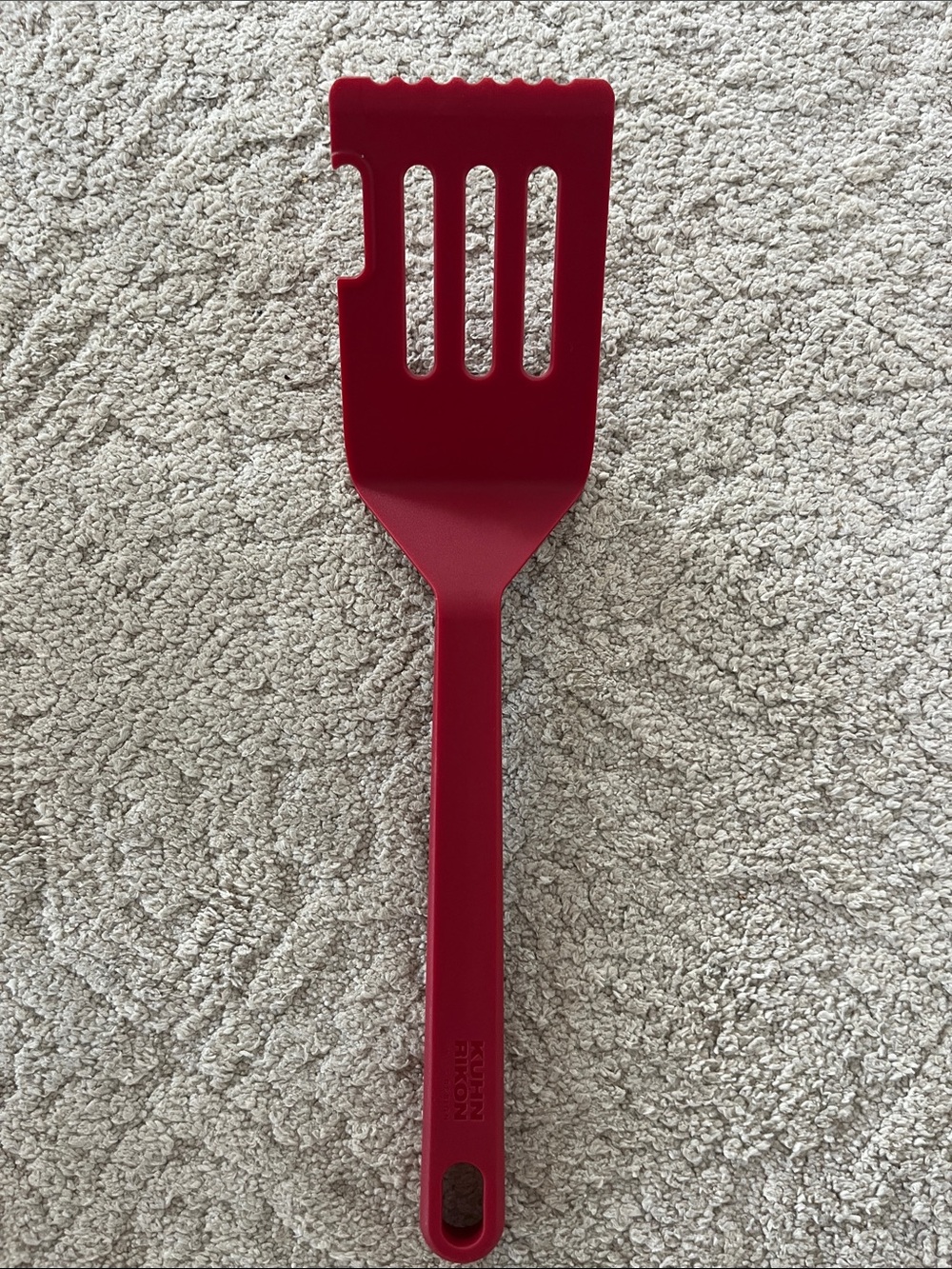 Kuhn Rikon Red Silicone Slotted Spatula Turner - Heat-Resistant Serving Utensil